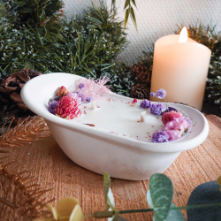 Bougie Baignoire - Orchidée Blanche