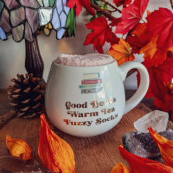 Mug Good Books, Warm Tea and Fuzzy Socks