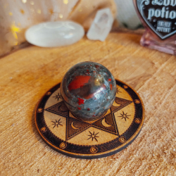 Sphère Jaspe Héliothrope + Socle