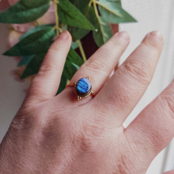 Bague Aura Lunaire en Labradorite