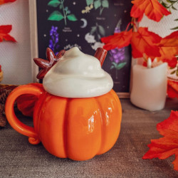 Mug Citrouille « Pumpkin Cream » avec Couvercle – La Pause Gourmande