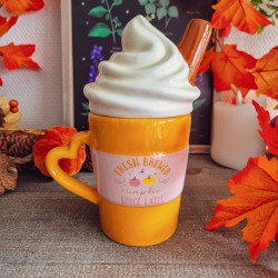 Mug avec Couvercle « Fresh Brewed Pumpkin Spice Latte » – L'Incontournable de l'Automne