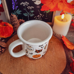 Mug « Spooky Cat & Pumpkin » – Chat Noir d'Halloween
