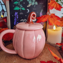 Mug Citrouille Rose avec Couvercle – Défaut Esthétique