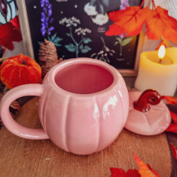 Mug Citrouille Rose avec Couvercle – Défaut Esthétique