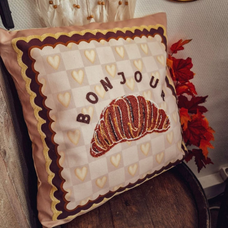 Coussin Croissant en Velours