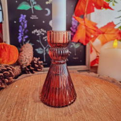 Bougeoir Verre Marron