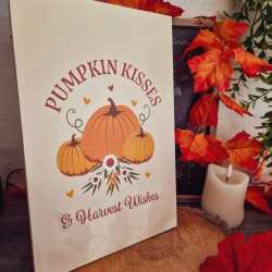 Décoration murale « Pumpkin Kisses & Harvest Wishes »