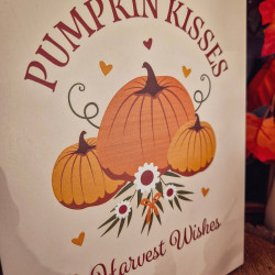 Décoration murale « Pumpkin Kisses & Harvest Wishes »