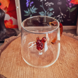 Verre avec écureuil et anse ambrée – 420 ml