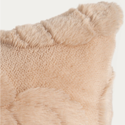 Housse de coussin citrouille en relief – Beige, 45 × 45 cm