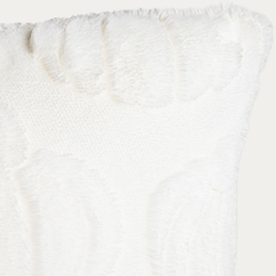 Housse de coussin  citrouille en relief – Blanc, 45 × 45 cm