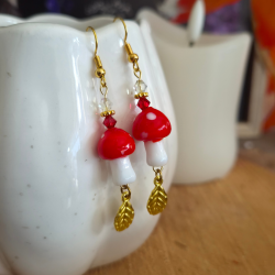 Boucles d’oreilles « Champignons des sous-bois »